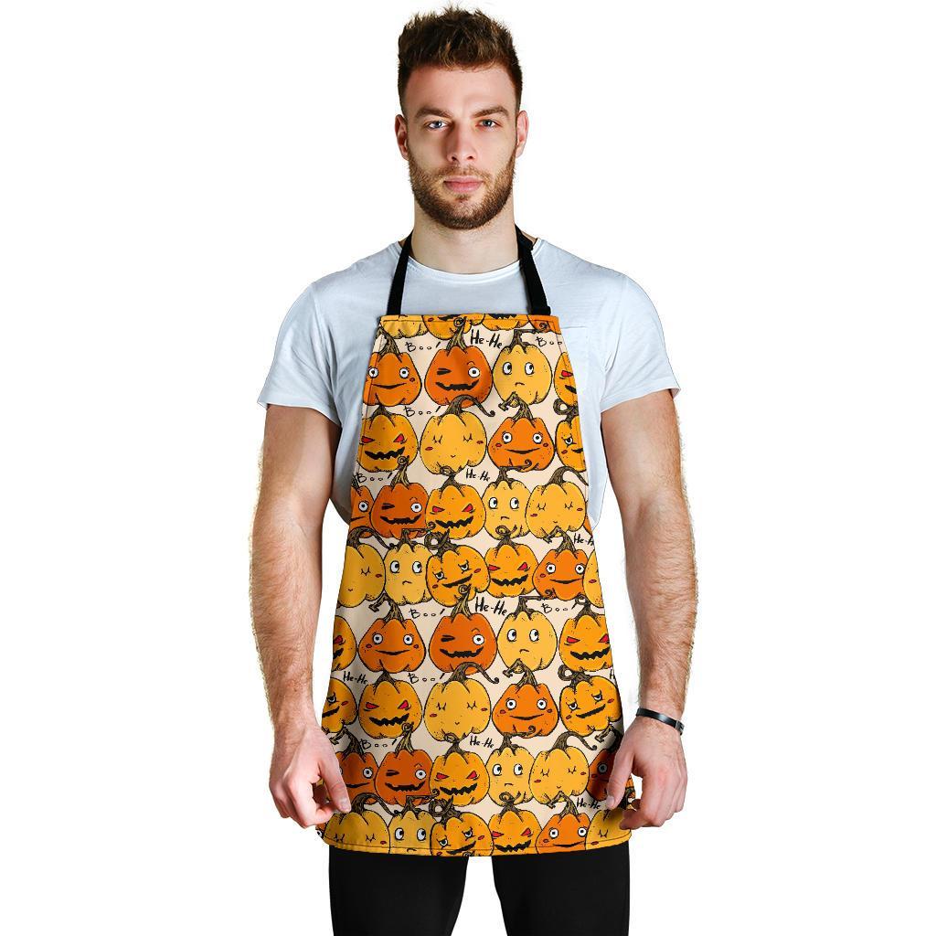 Halloween Pumpkin Pattern Print Men's Apron-grizzshop