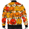 Halloween Pumpkin Pattern Print Men's Bomber Jacket-grizzshop