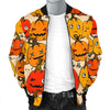 Halloween Pumpkin Pattern Print Men's Bomber Jacket-grizzshop