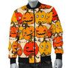 Halloween Pumpkin Pattern Print Men's Bomber Jacket-grizzshop