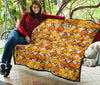 Halloween Pumpkin Pattern Print Quilt-grizzshop