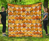 Halloween Pumpkin Pattern Print Quilt-grizzshop