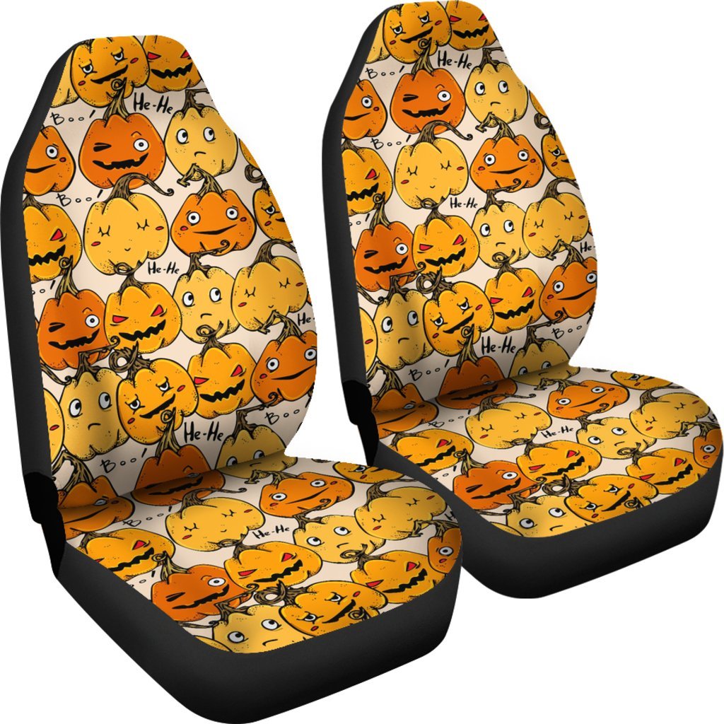 Halloween Pumpkin Pattern Print Universal Fit Car Seat Covers-grizzshop