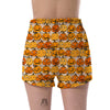 Halloween Pumpkin Pattern Print Women's Shorts-grizzshop