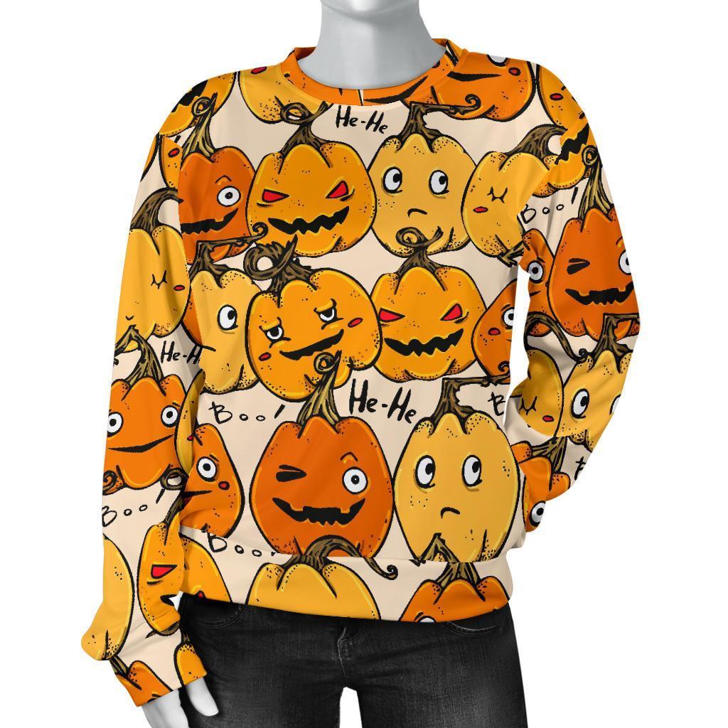 Halloween Pumpkin Pattern Print Women's Sweatshirt-grizzshop