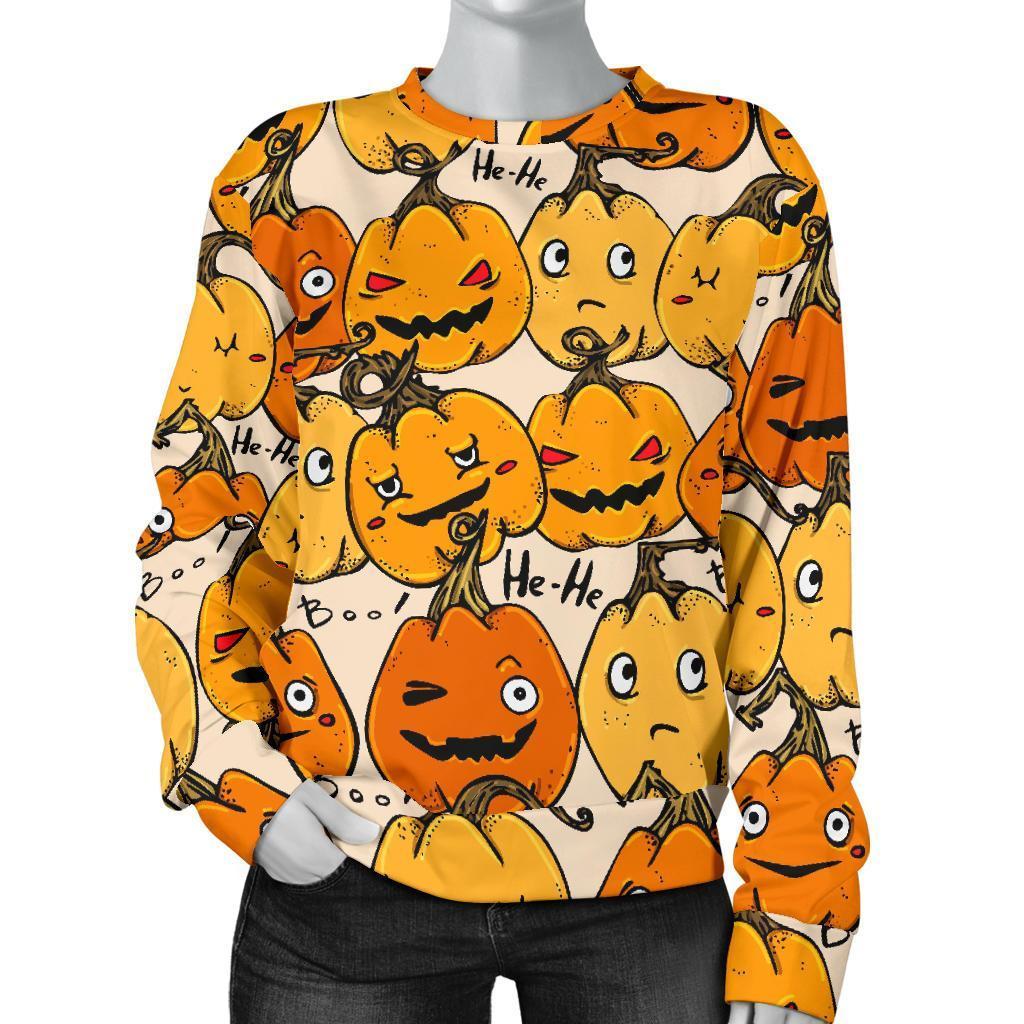 Halloween Pumpkin Pattern Print Women's Sweatshirt-grizzshop