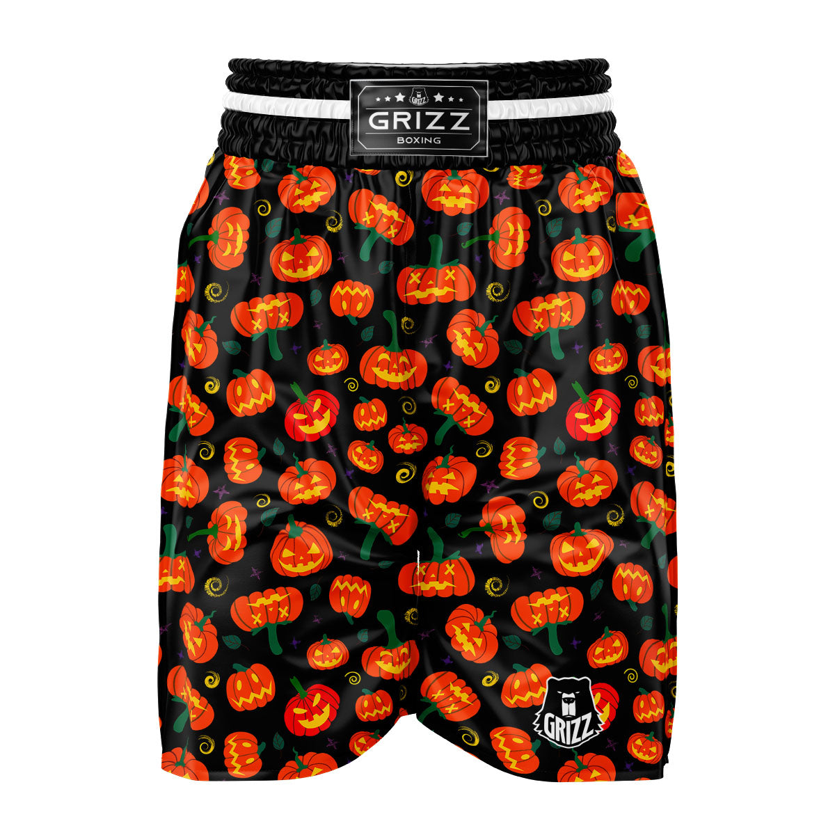 Halloween Pumpkin Print Pattern Boxing Shorts-grizzshop