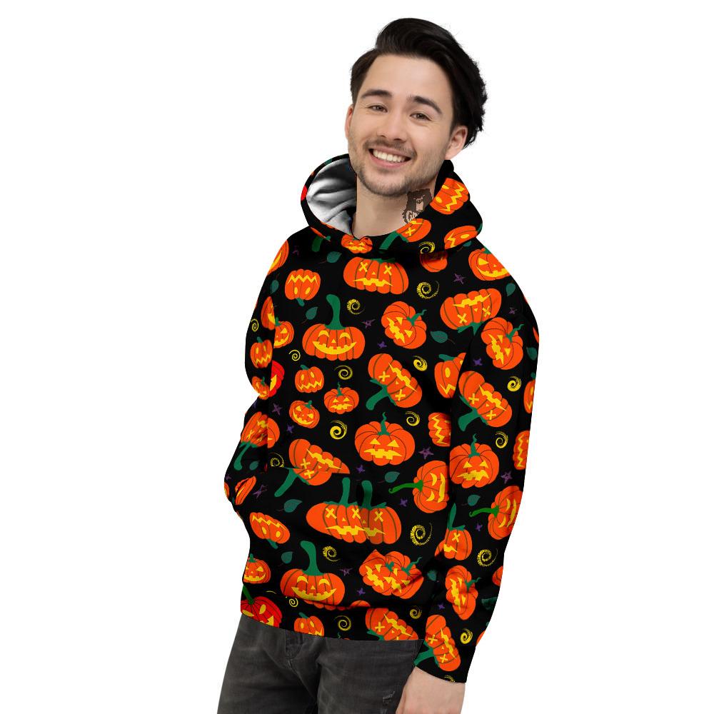 Halloween Pumpkin Print Pattern Men's Hoodie-grizzshop