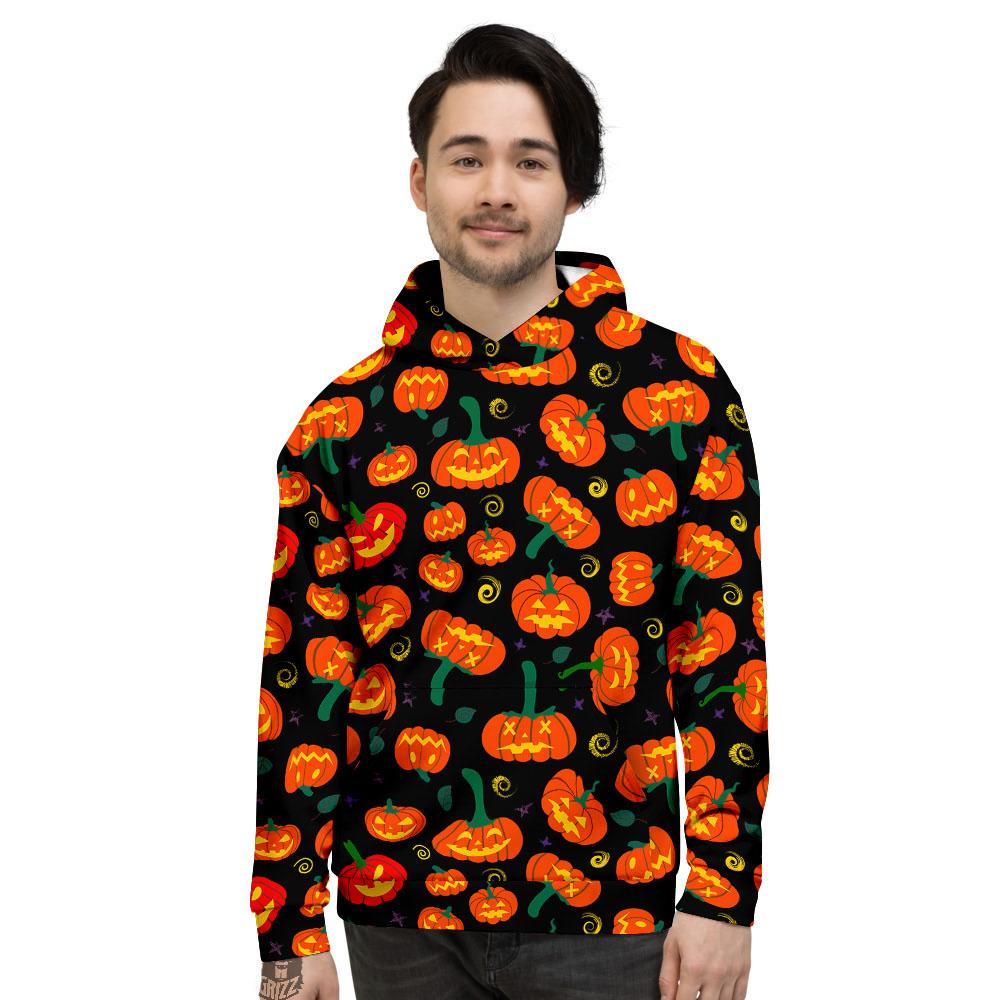 Halloween Pumpkin Print Pattern Men's Hoodie-grizzshop