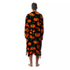 Halloween Pumpkin Print Pattern Men's Robe-grizzshop