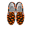 Halloween Pumpkin Print Pattern White Slip On Shoes-grizzshop