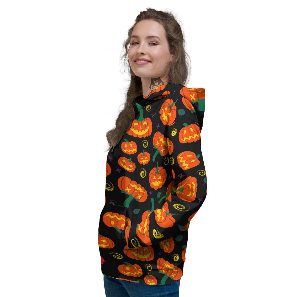 Halloween Pumpkin Print Pattern Women's Hoodie-grizzshop