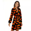 Halloween Pumpkin Print Pattern Women's Robe-grizzshop