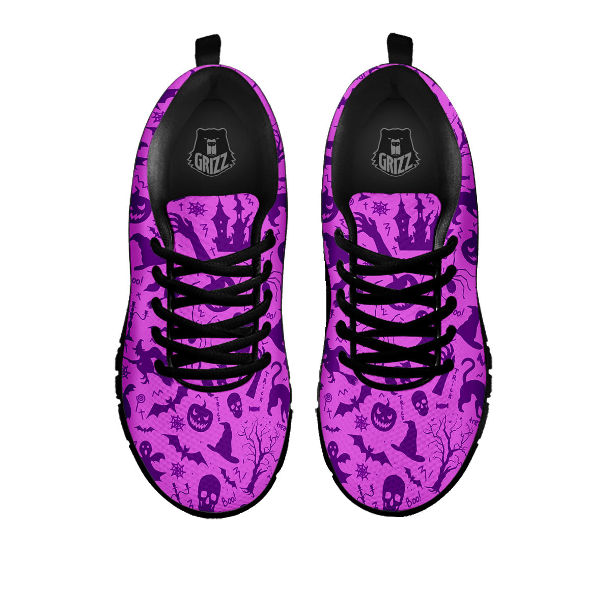 Halloween Purple Print Pattern Black Sneaker-grizzshop