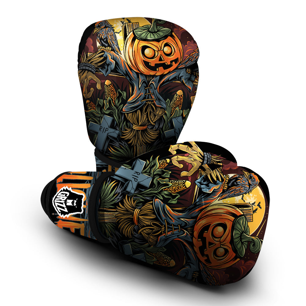 Halloween Scarecrow Print Boxing Gloves-grizzshop