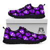 Halloween Skull Black And Purple Print Black Sneaker-grizzshop