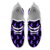 Halloween Witch Purple Print Pattern White Athletic Shoes-grizzshop