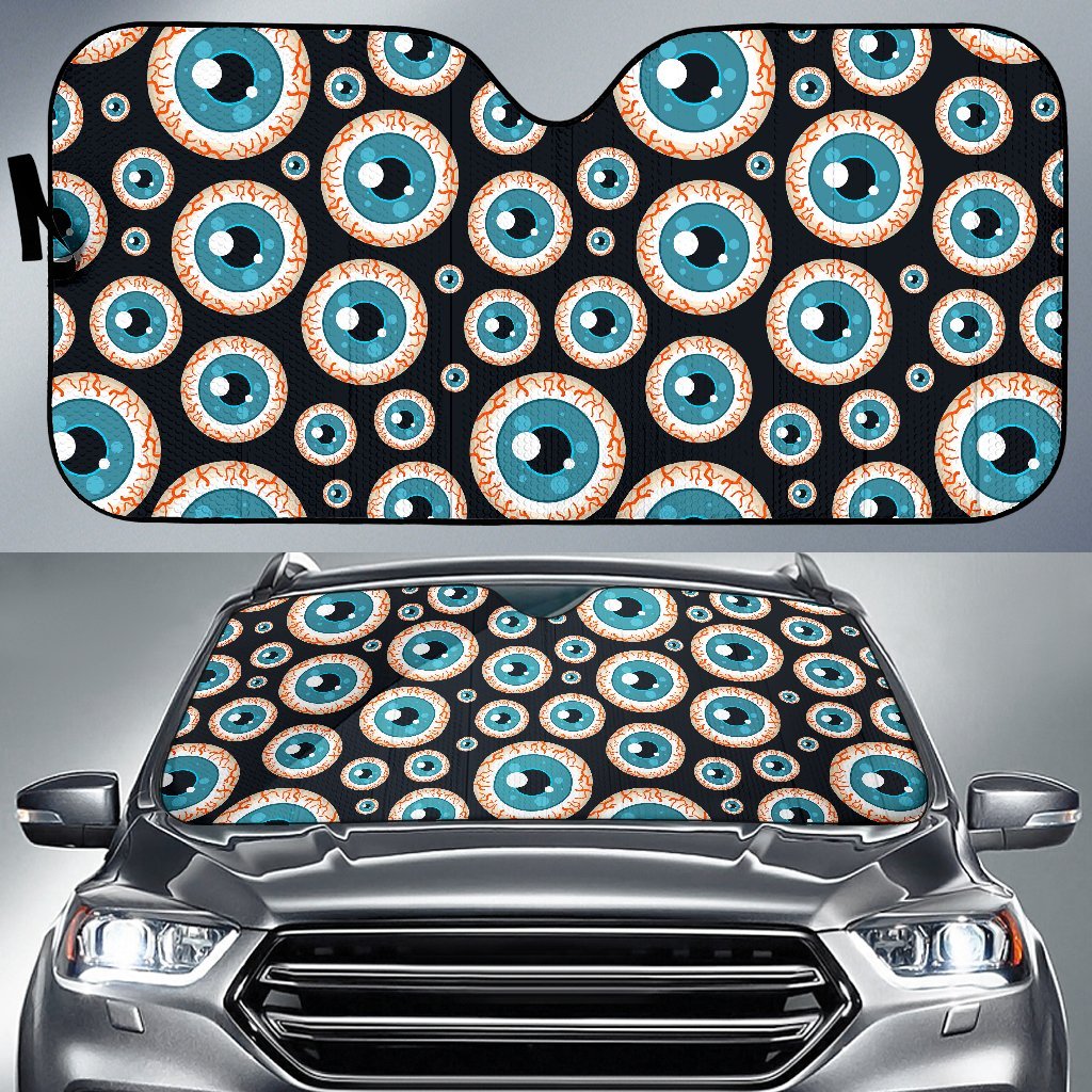 Halloween Zombie Eyes Pattern Print Car Sun Shade-grizzshop