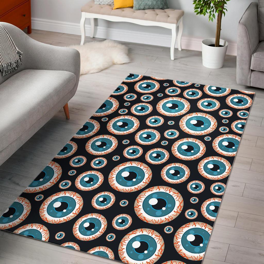 Halloween Zombie Eyes Pattern Print Floor Mat-grizzshop