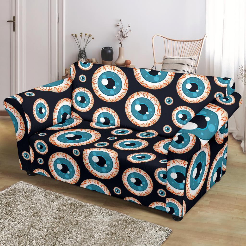 Halloween Zombie Eyes Pattern Print Loveseat Cover-grizzshop