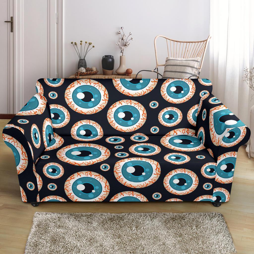 Halloween Zombie Eyes Pattern Print Loveseat Cover-grizzshop