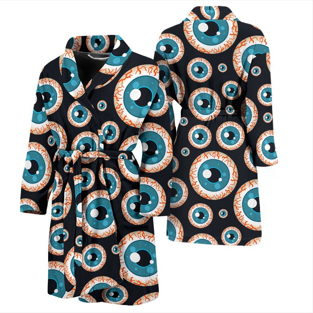 Halloween Zombie Eyes Pattern Print Men Long Robe-grizzshop