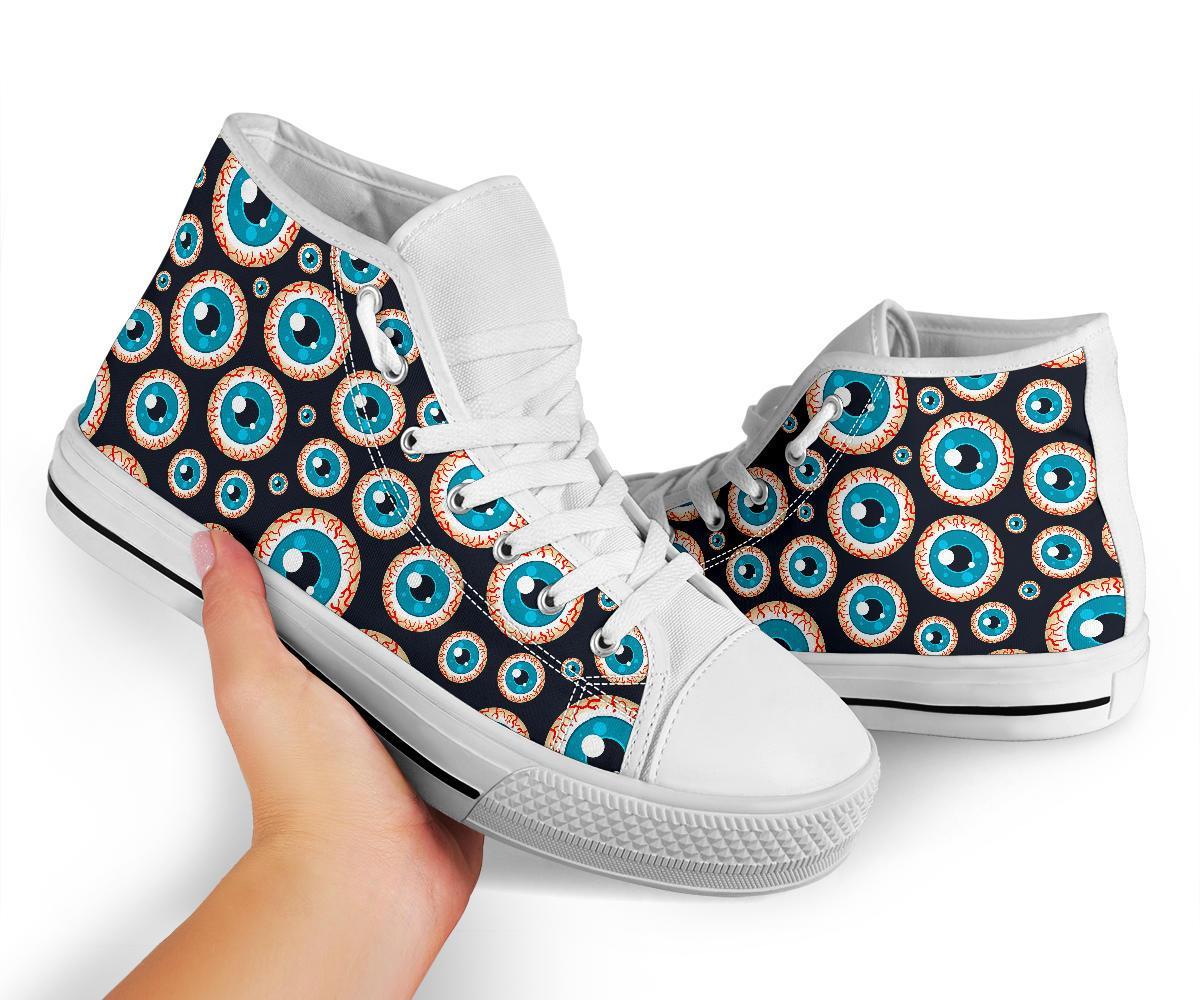 Halloween Zombie Eyes Pattern Print Men Women's High Top Shoes-grizzshop