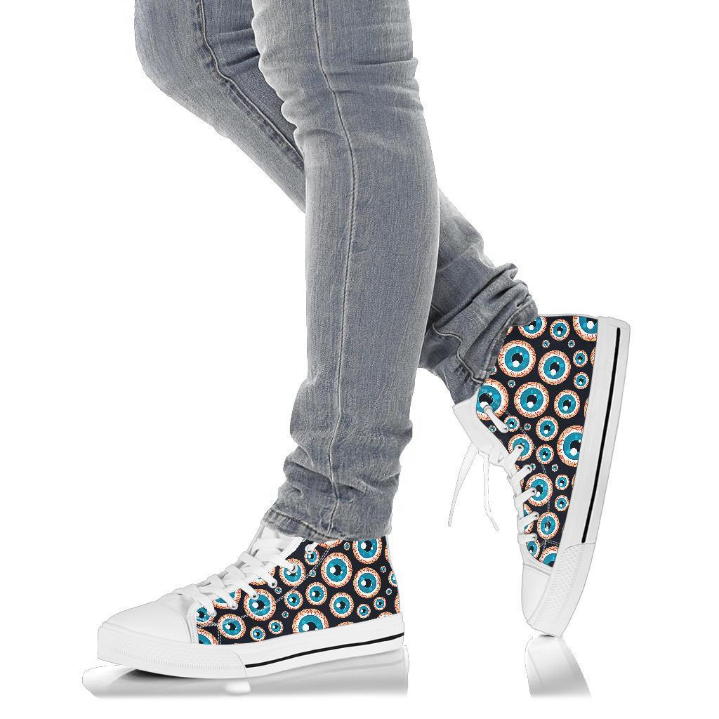 Halloween Zombie Eyes Pattern Print Men Women's High Top Shoes-grizzshop