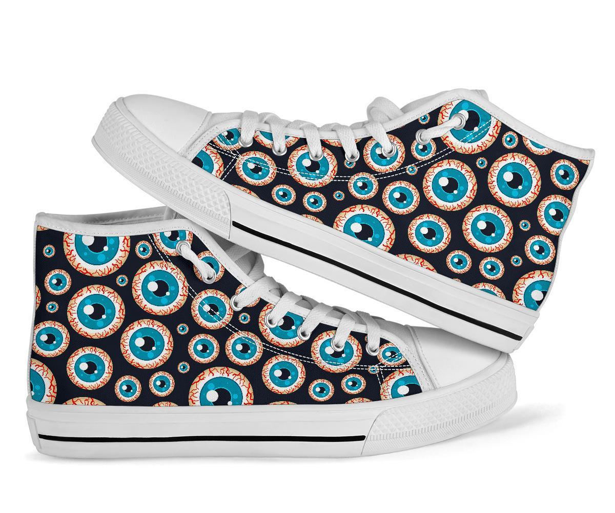 Halloween Zombie Eyes Pattern Print Men Women's High Top Shoes-grizzshop