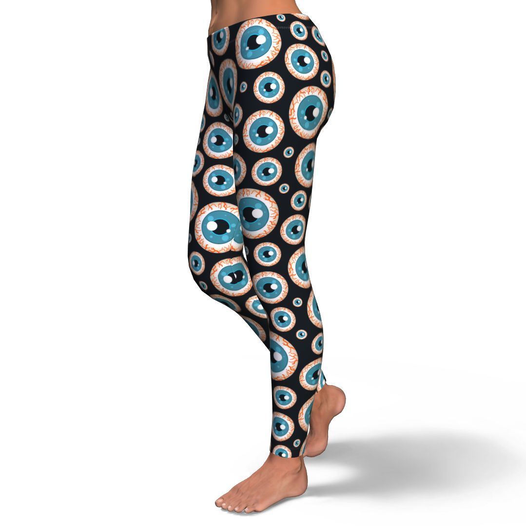 Halloween Zombie Eyes Pattern Print Pattern Women Leggings-grizzshop