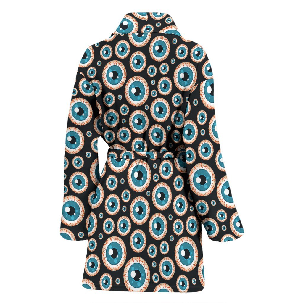 Halloween Zombie Eyes Pattern Print Women Long Robe-grizzshop