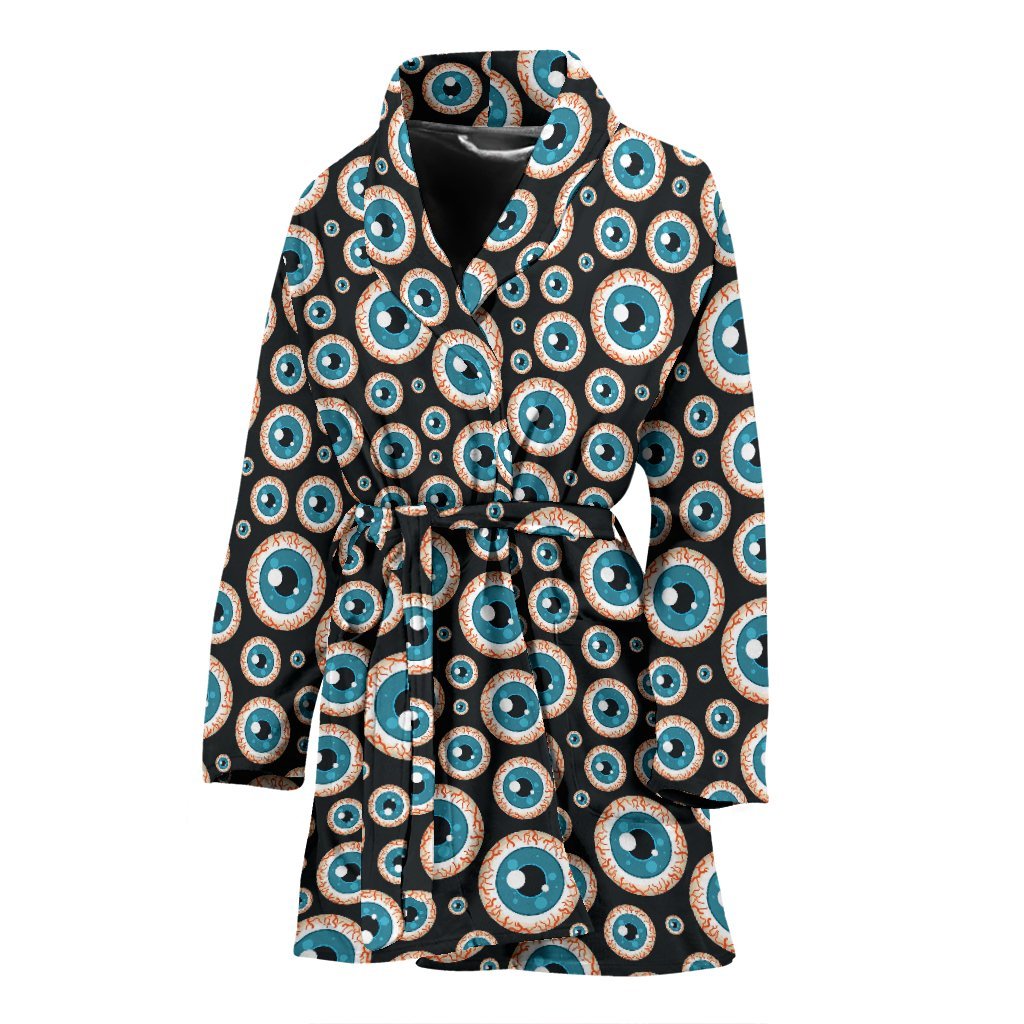 Halloween Zombie Eyes Pattern Print Women Long Robe-grizzshop