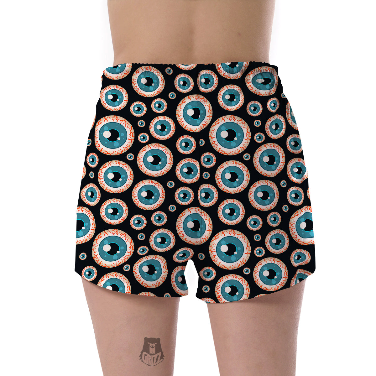 Halloween Zombie Eyes Pattern Print Women's Shorts-grizzshop