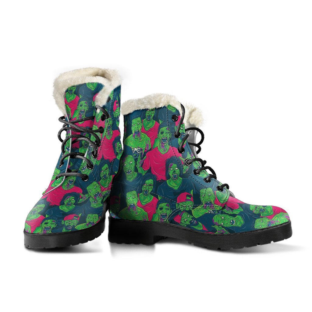 Halloween Zombie Pattern Print Comfy Winter Boots-grizzshop