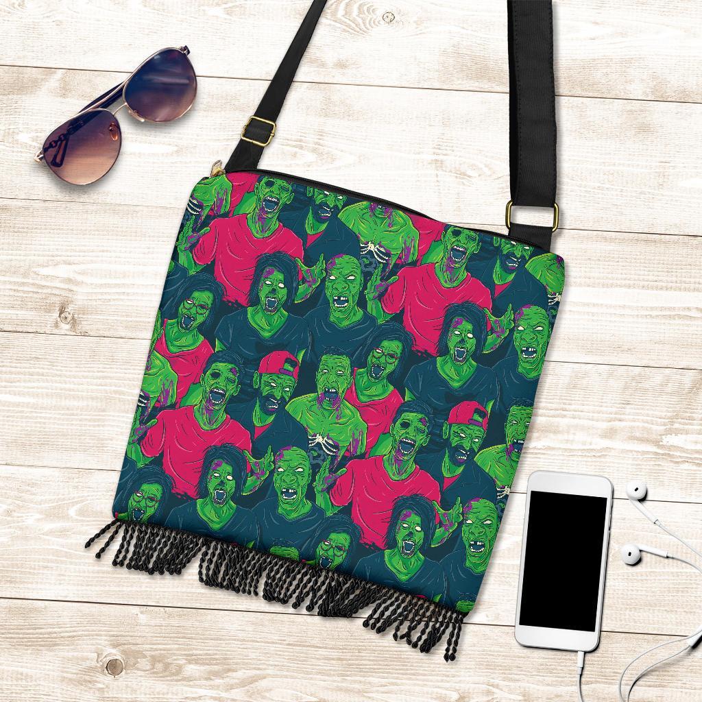 Halloween Zombie Pattern Print Crossbody Bags-grizzshop