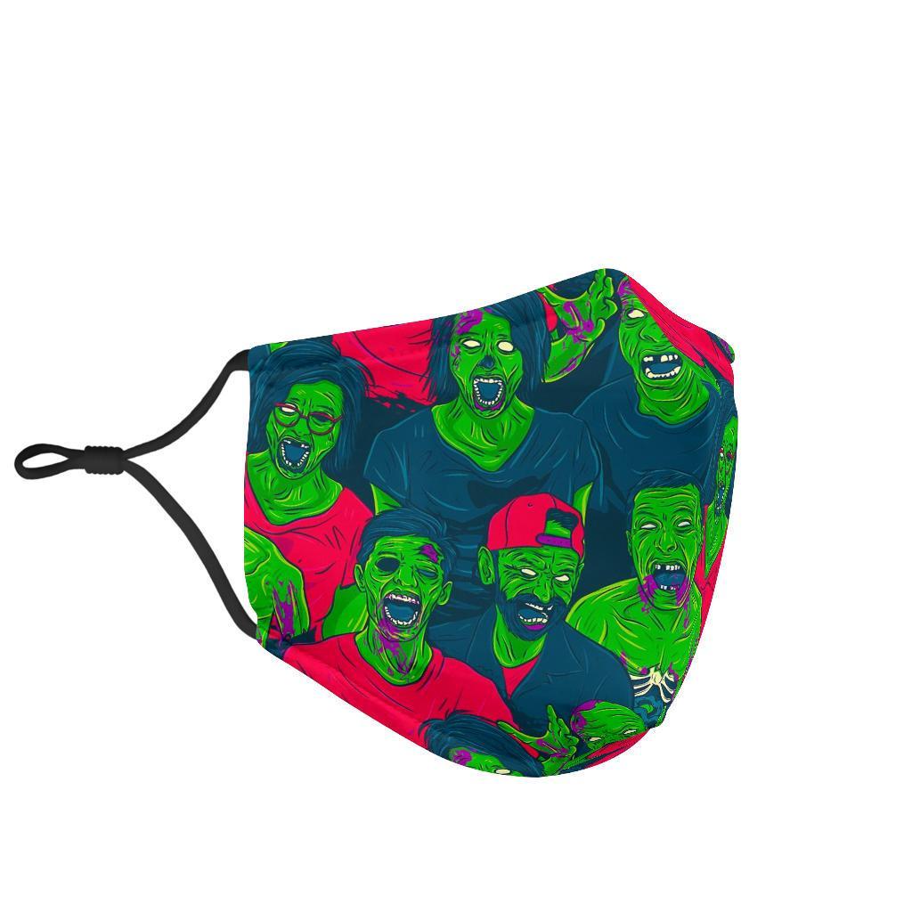 Halloween Zombie Pattern Print Face Mask-grizzshop