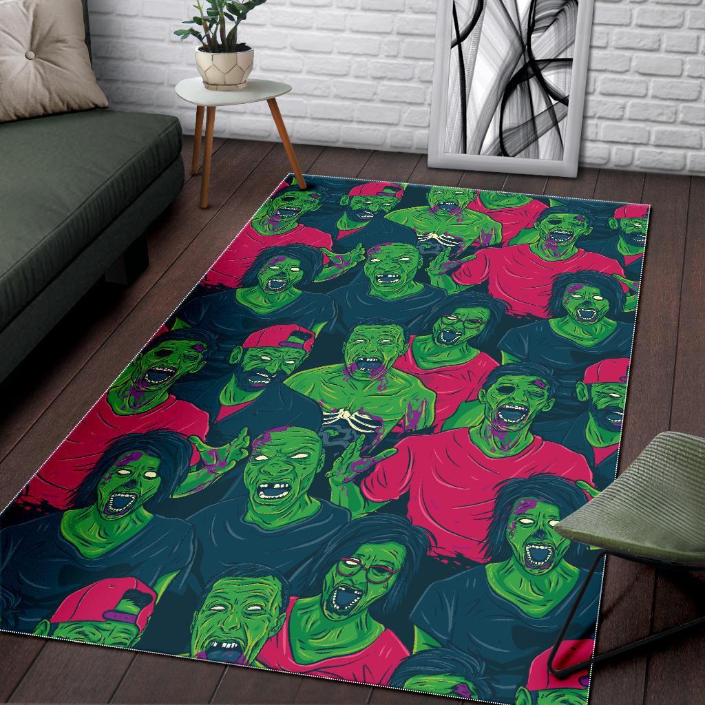 Halloween Zombie Pattern Print Floor Mat-grizzshop