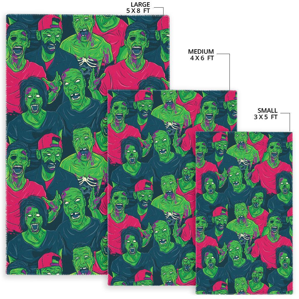 Halloween Zombie Pattern Print Floor Mat-grizzshop