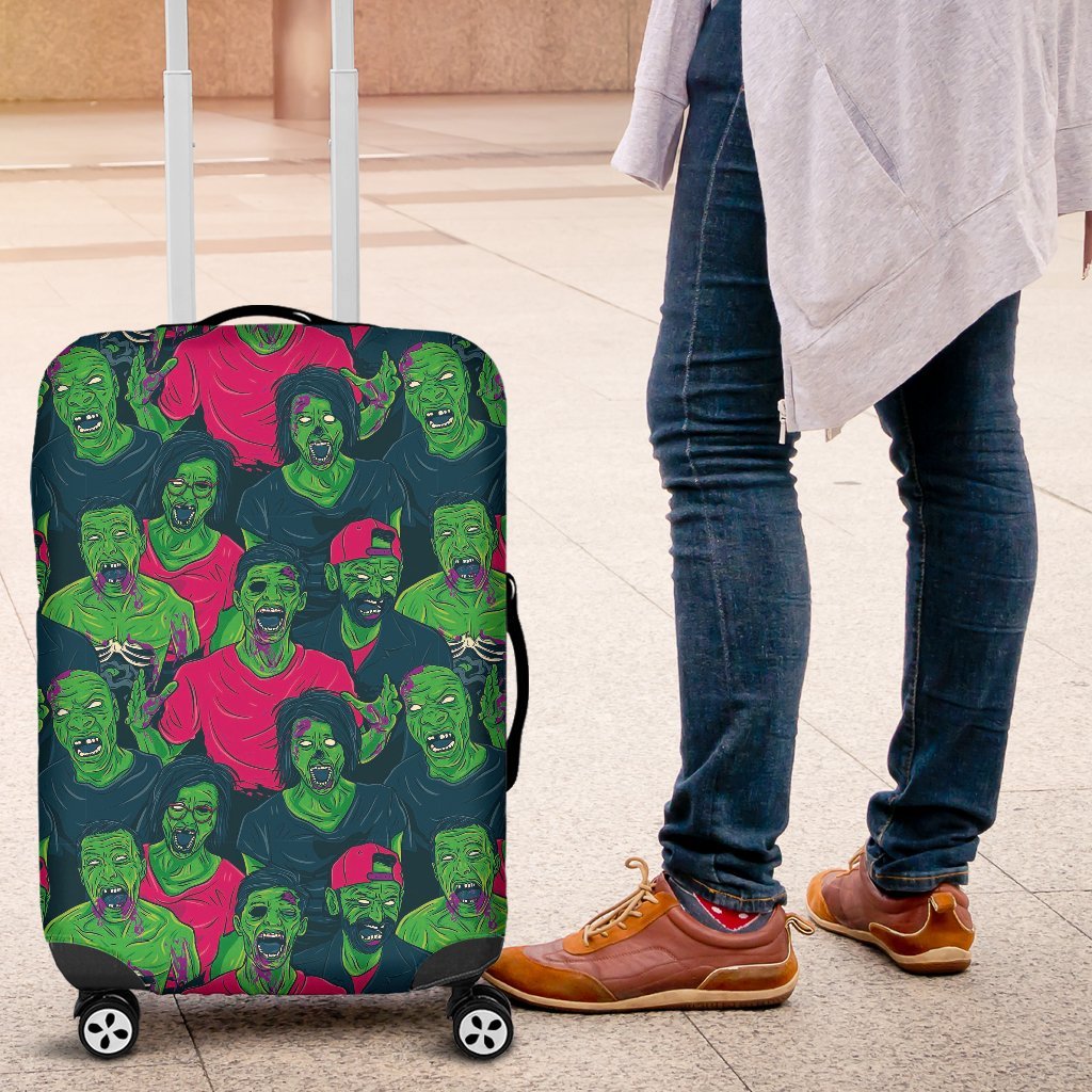 Halloween Zombie Pattern Print Luggage Cover Protector-grizzshop