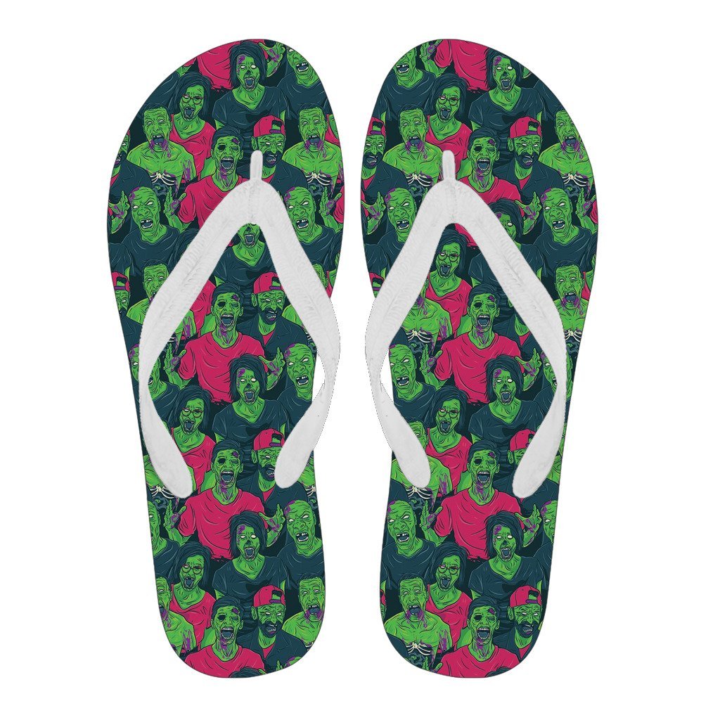 Halloween Zombie Pattern Print Men & Women Flip Flops-grizzshop