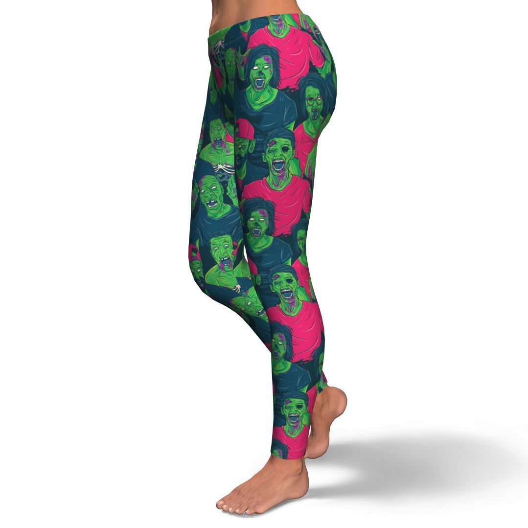 Halloween Zombie Pattern Print Pattern Women Leggings-grizzshop