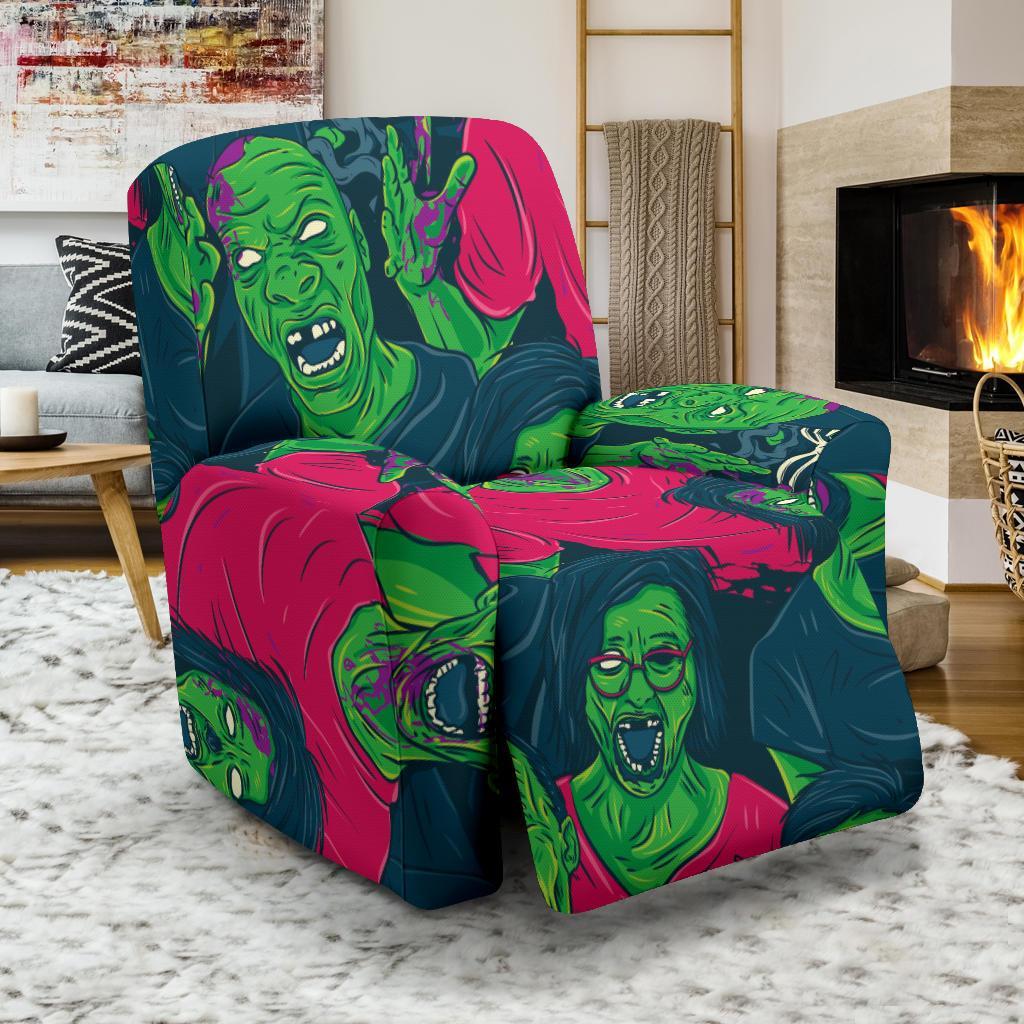 Halloween Zombie Pattern Print Recliner Cover-grizzshop