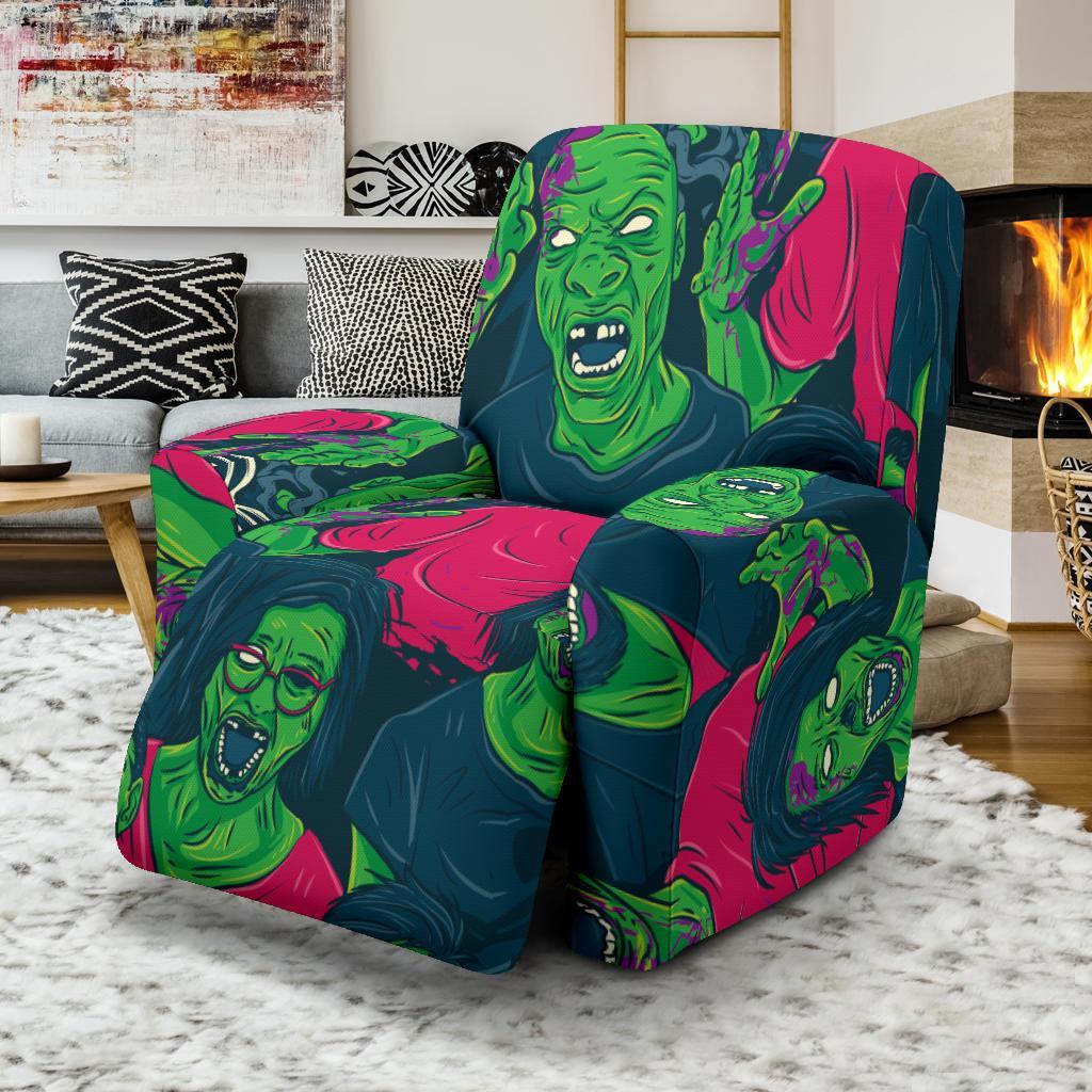 Halloween Zombie Pattern Print Recliner Cover-grizzshop