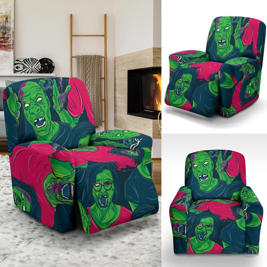 Halloween Zombie Pattern Print Recliner Cover-grizzshop