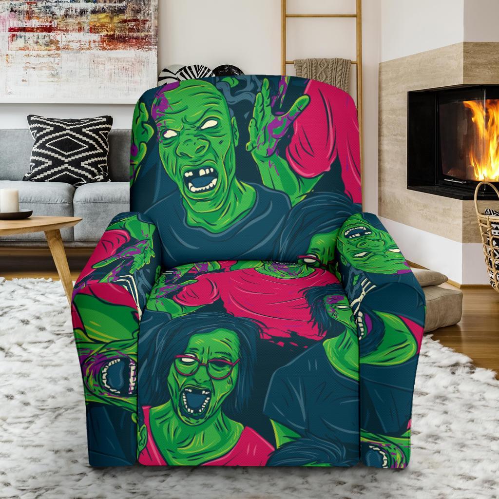 Halloween Zombie Pattern Print Recliner Cover-grizzshop