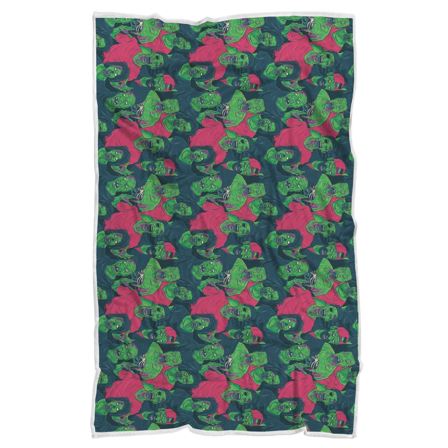 Halloween Zombie Pattern Print Throw Blanket-grizzshop