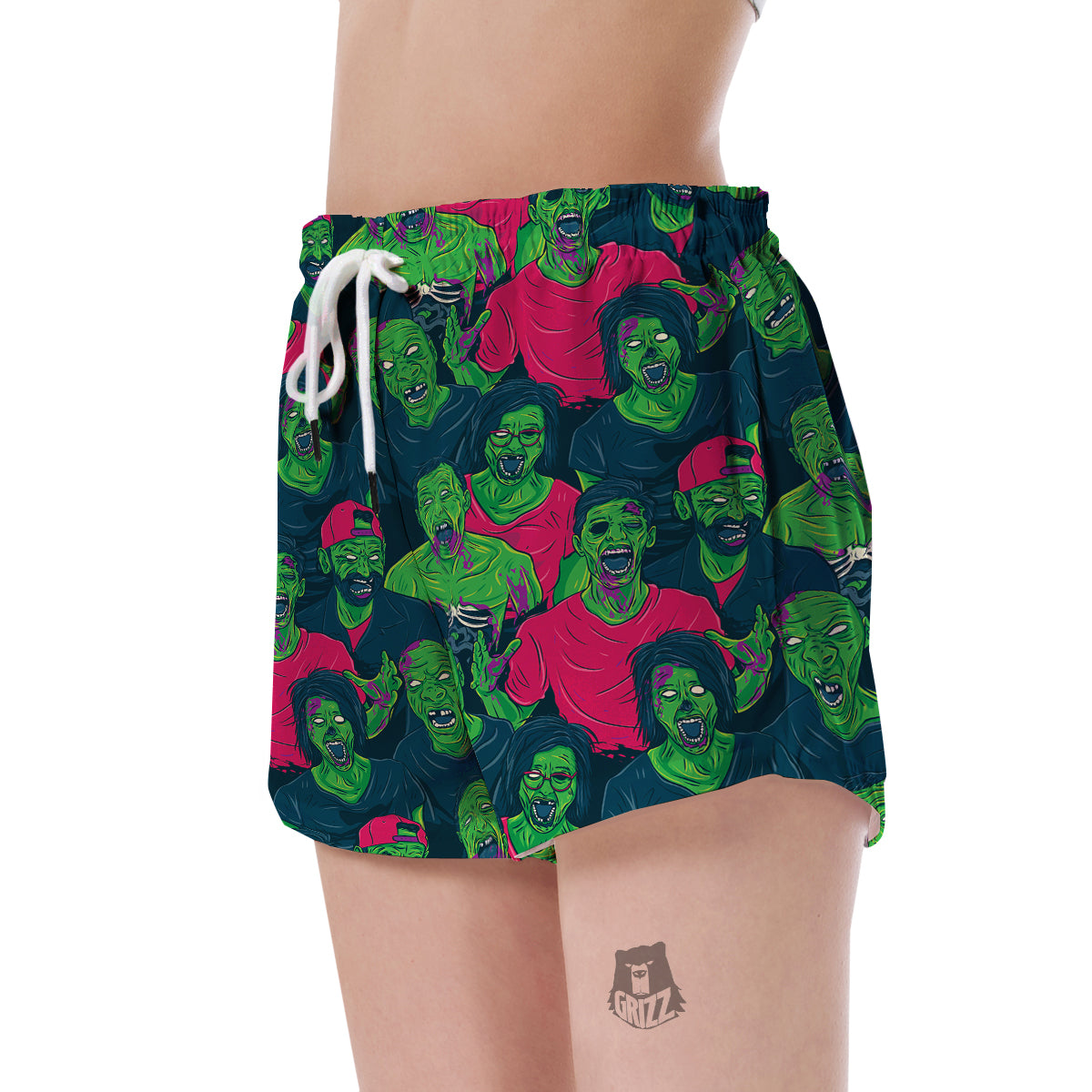 Halloween Zombie Pattern Print Women's Shorts-grizzshop