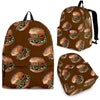 Hamburger Brown Pattern Print Backpack-grizzshop