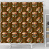 Hamburger Brown Pattern Print Bathroom Shower Curtain-grizzshop