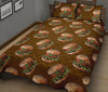 Hamburger Brown Pattern Print Bed Set Quilt-grizzshop